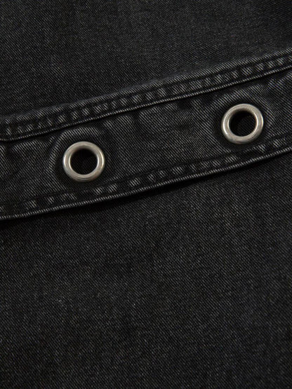 Grommet Design Multi-Pocket Cargo Jeans 