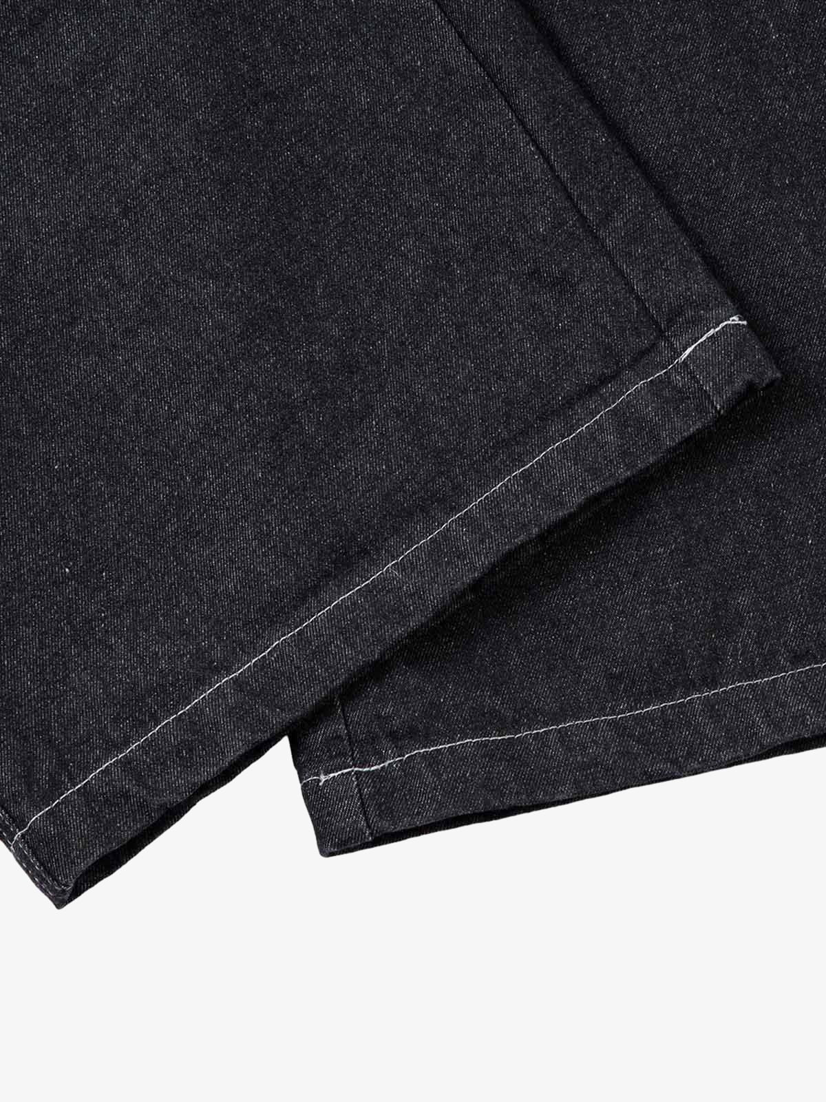 Deconstructed Split Topstitched Pleated Pocket Jeans 