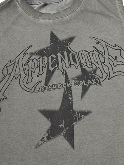 Washed Star Print Vest 