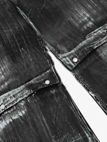 Street Batik Deconstructed Split Jeans 