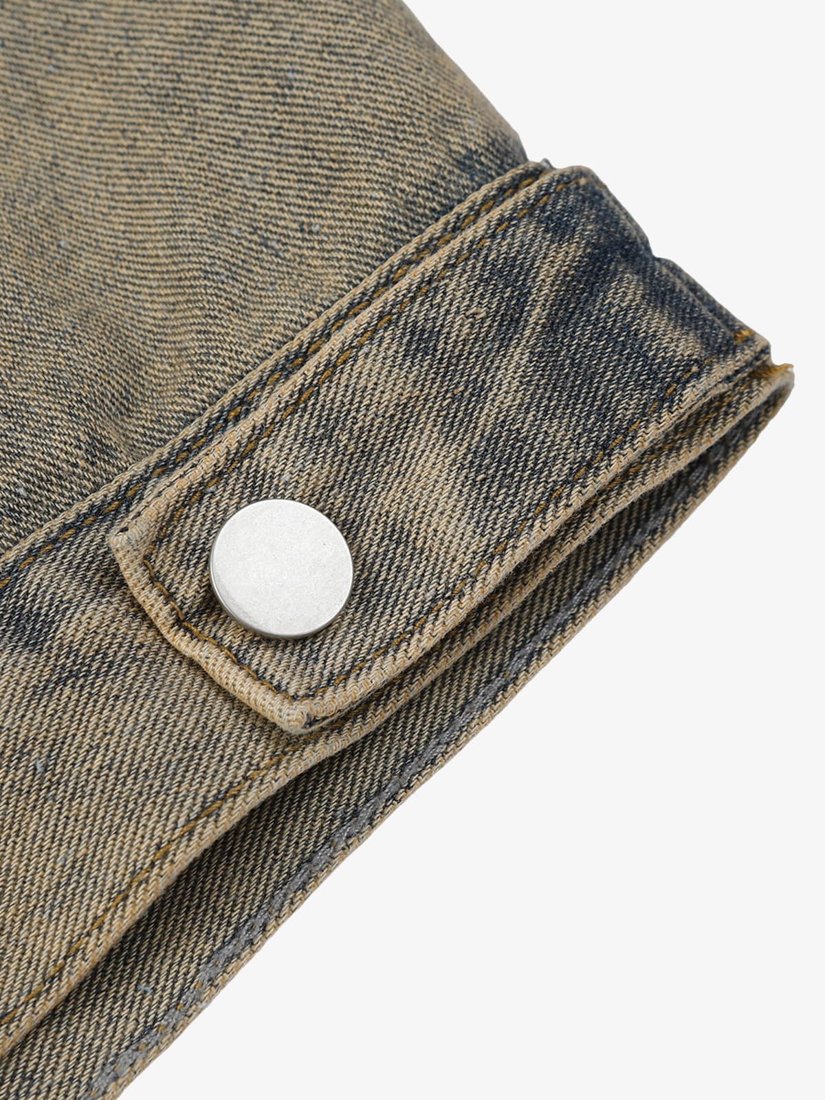 Washed Vintage Letter Print Denim Jacket 