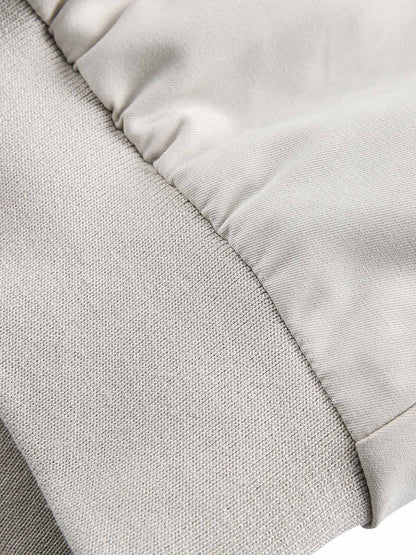 Faux Two-Piece Multi Pocket Spliced Hooded Bomber Jacket 