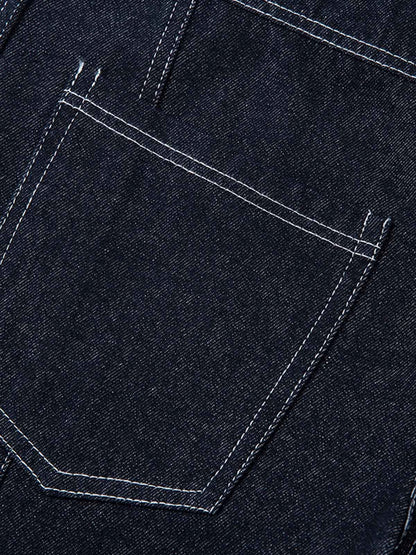 Deconstructed Contrast Stitching Barrel Jeans - 2326 