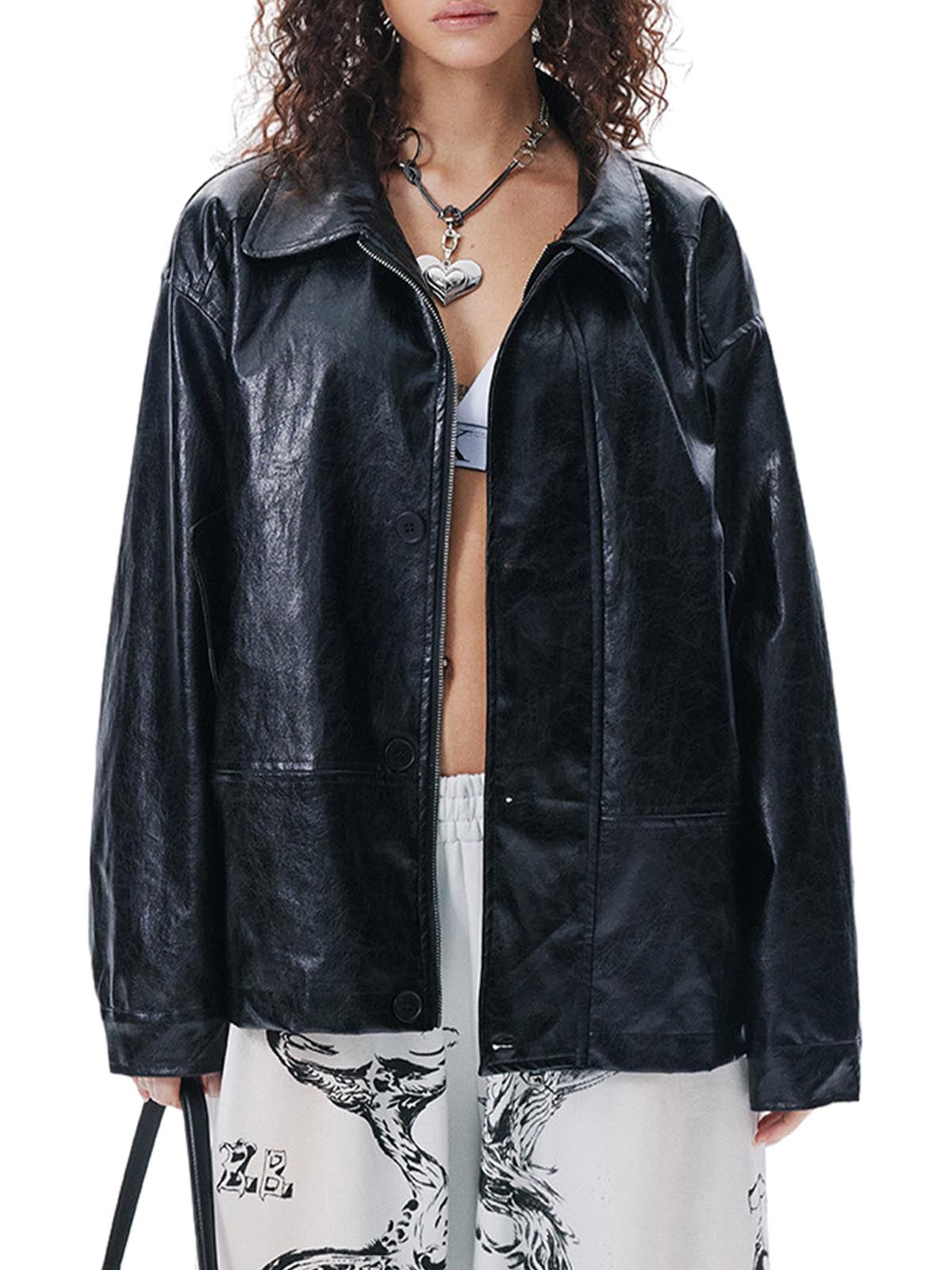 Retro Motorcycle PU Leather Jacket 