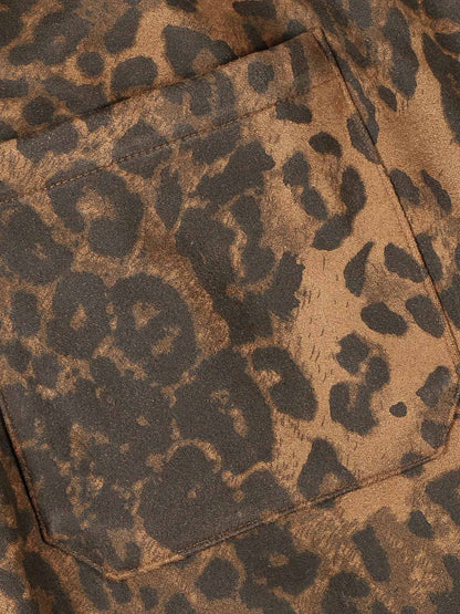 Thesupermade Cheetah Print Suede Tracksuit - 2277 