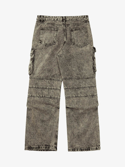 Thesupermade American Street Style Washed Distressed Work Jeans - 2354 