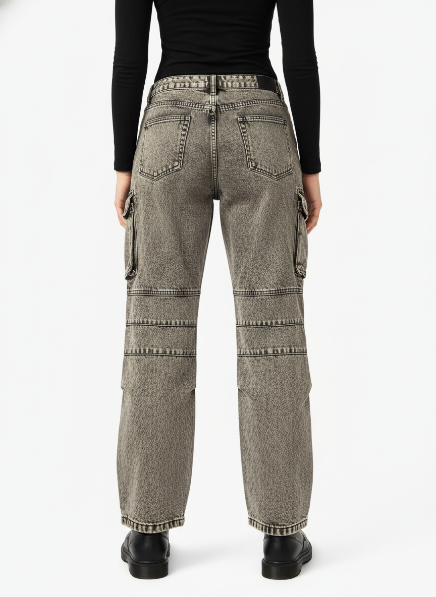 Thesupermade American Street Style Washed Distressed Work Jeans - 2354