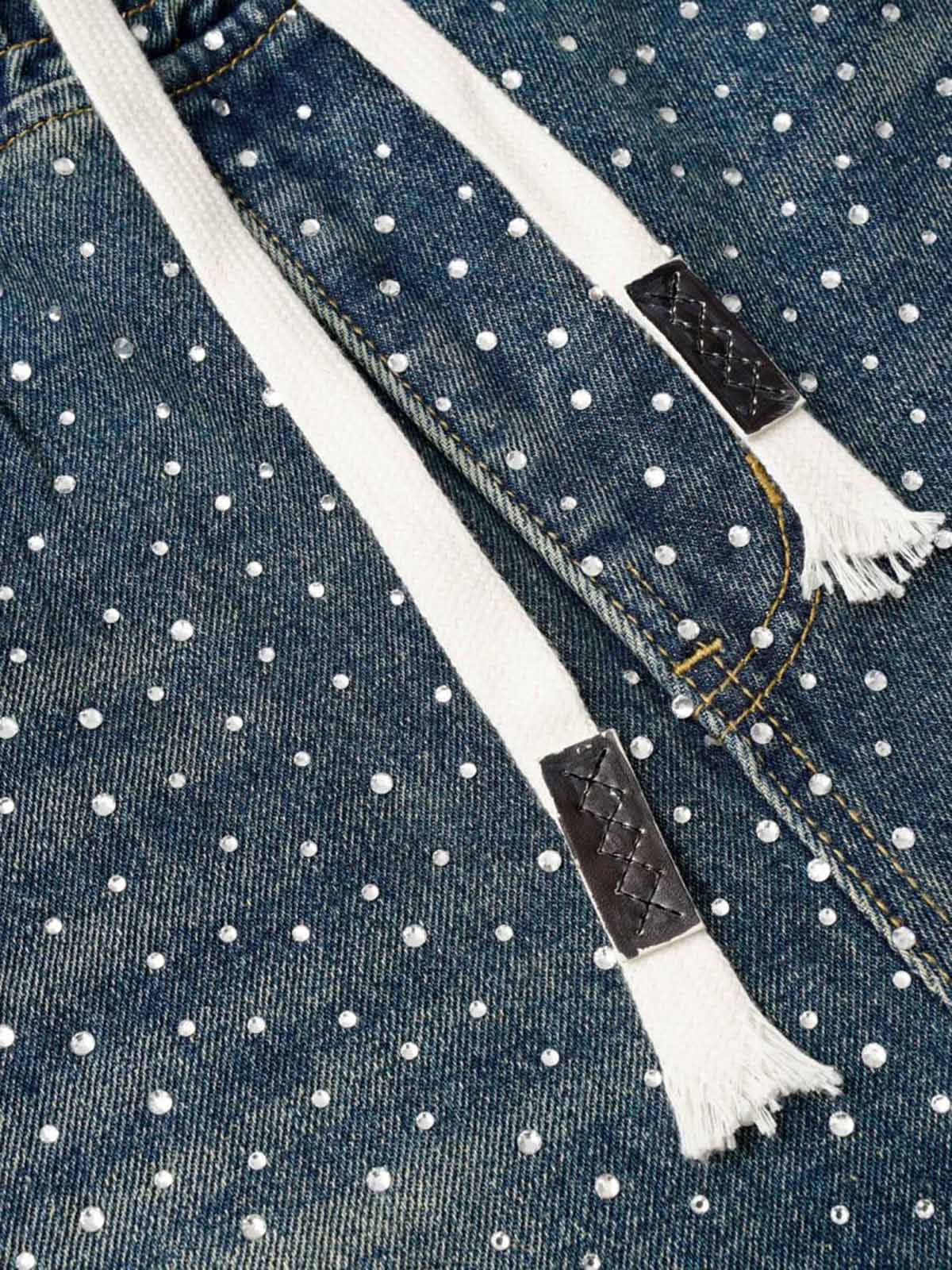 Heavy Diamond Drawstring Denim Jorts 