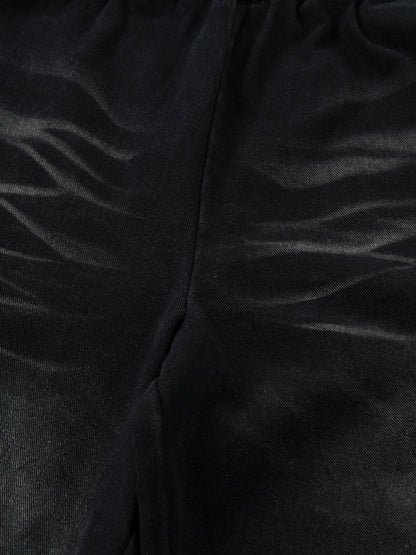 Washed Multi Pocket Drawstring Cargo Jeans 