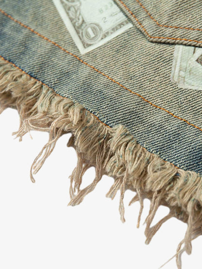 Gradient Washed Raw Edge Jorts 