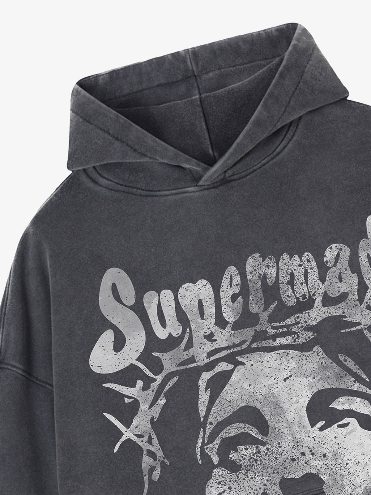 Thesupermade Heavy Washed Jesus Graphic Hoodie - 1973 