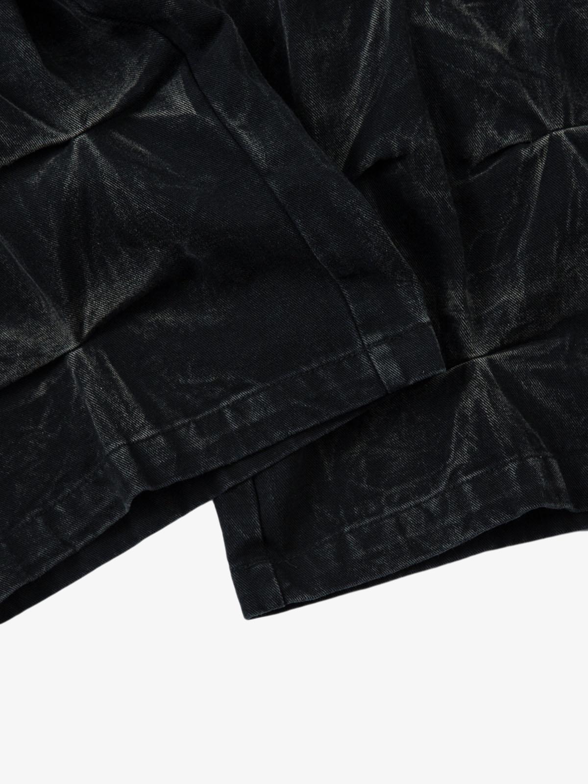 Heavy Washed Distressed Pleated Baggy Jeans - 2282 