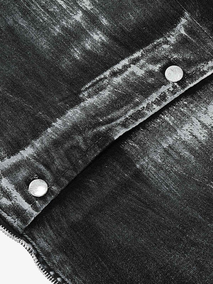 Street Batik Deconstructed Split Jeans 