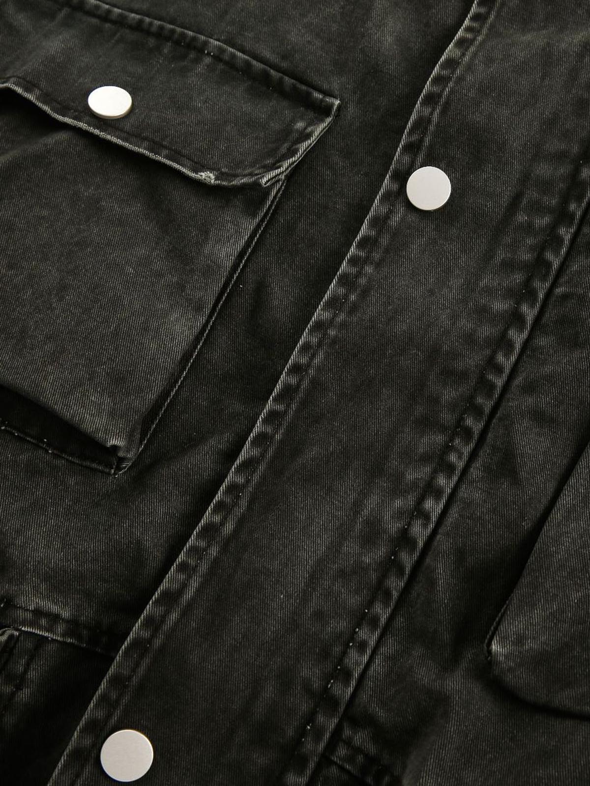 Retro Washed Distressed Multi-Pocket Work Jacket 