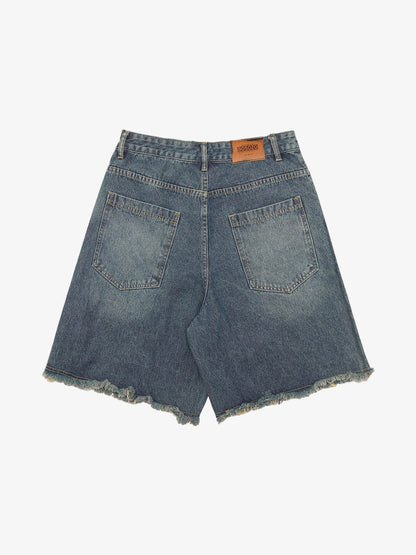 Thesupermade Retro Stitching Diamonds Embroidery Shorts 