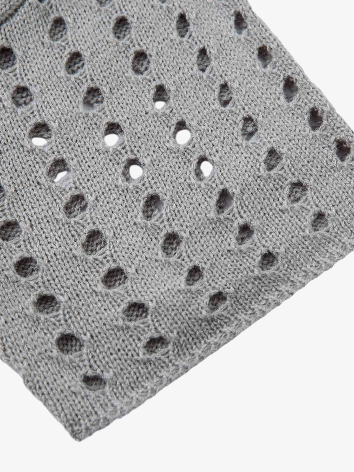 Openwork Knit Short-Sleeve Sweater 