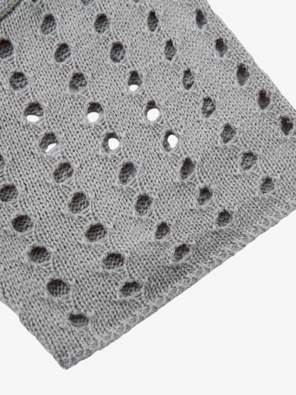 Openwork Knit Short-Sleeve Sweater 