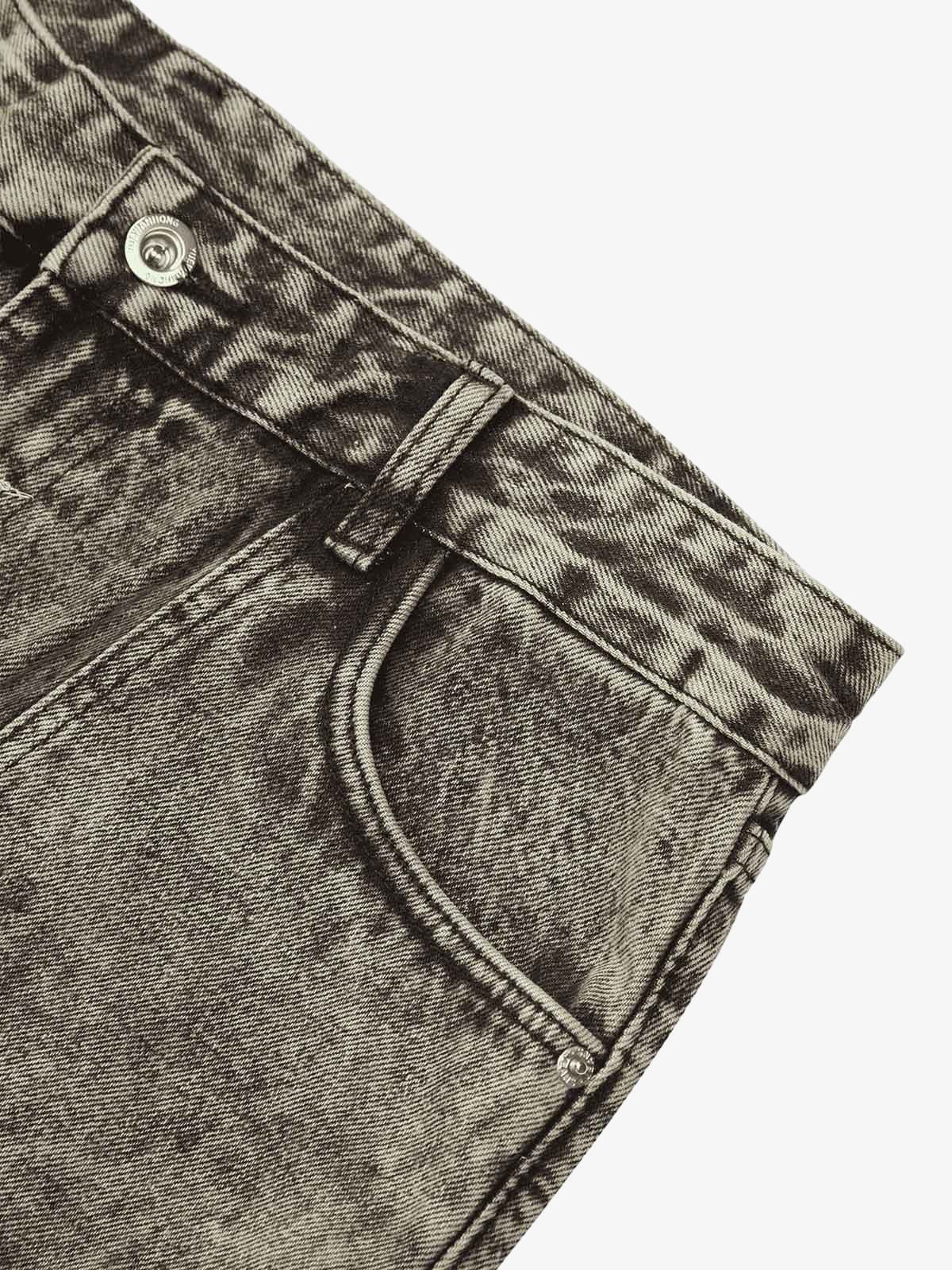 Thesupermade American Street Style Washed Distressed Work Jeans - 2354 