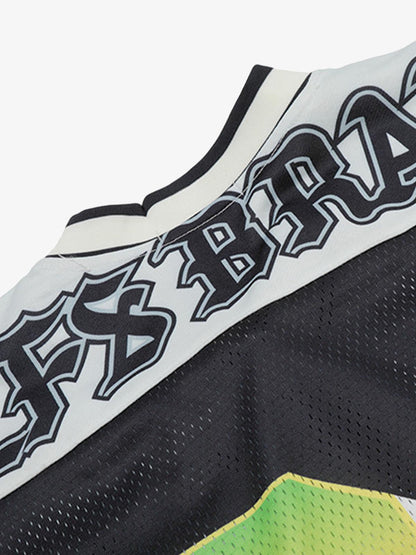 Gothic Style Embroidered Jersey T-Shirt 