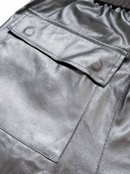 RO Style Matte Coated Leather Baggy Trousers - 2339 