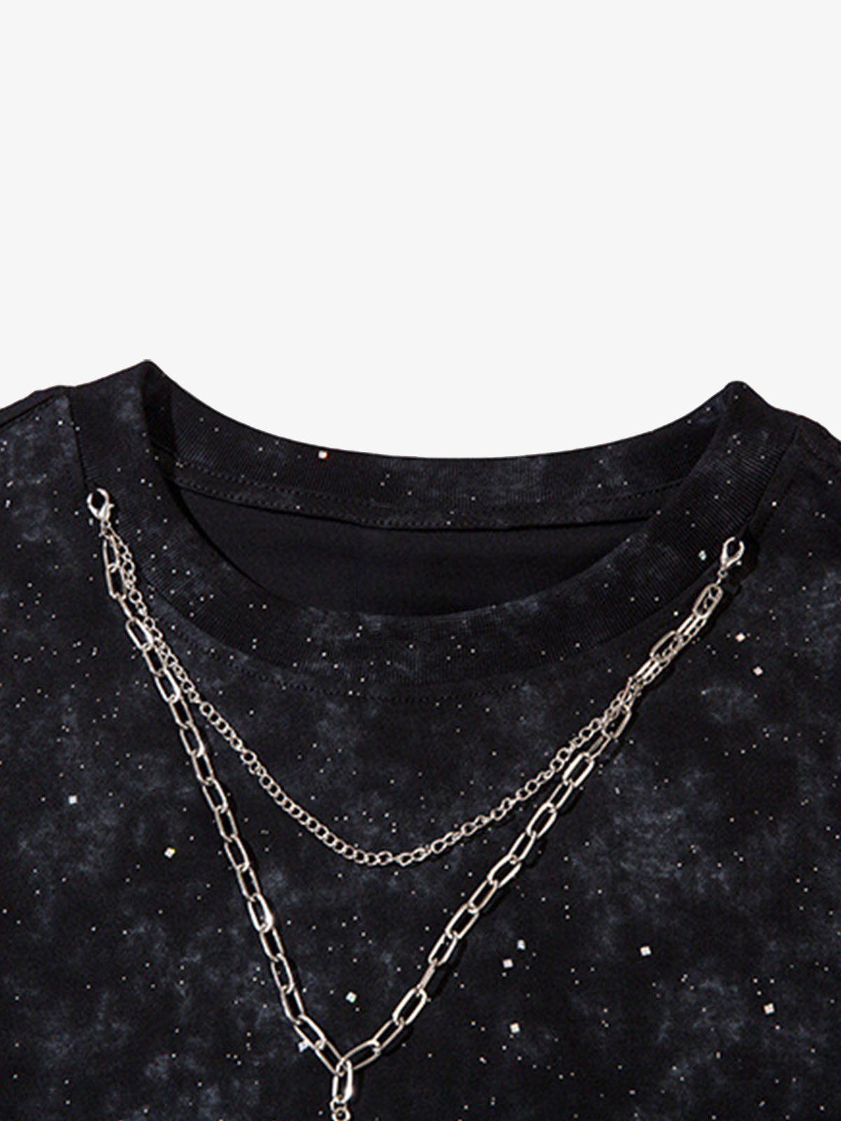 Retro Rhinestone Cross Chain Vest 