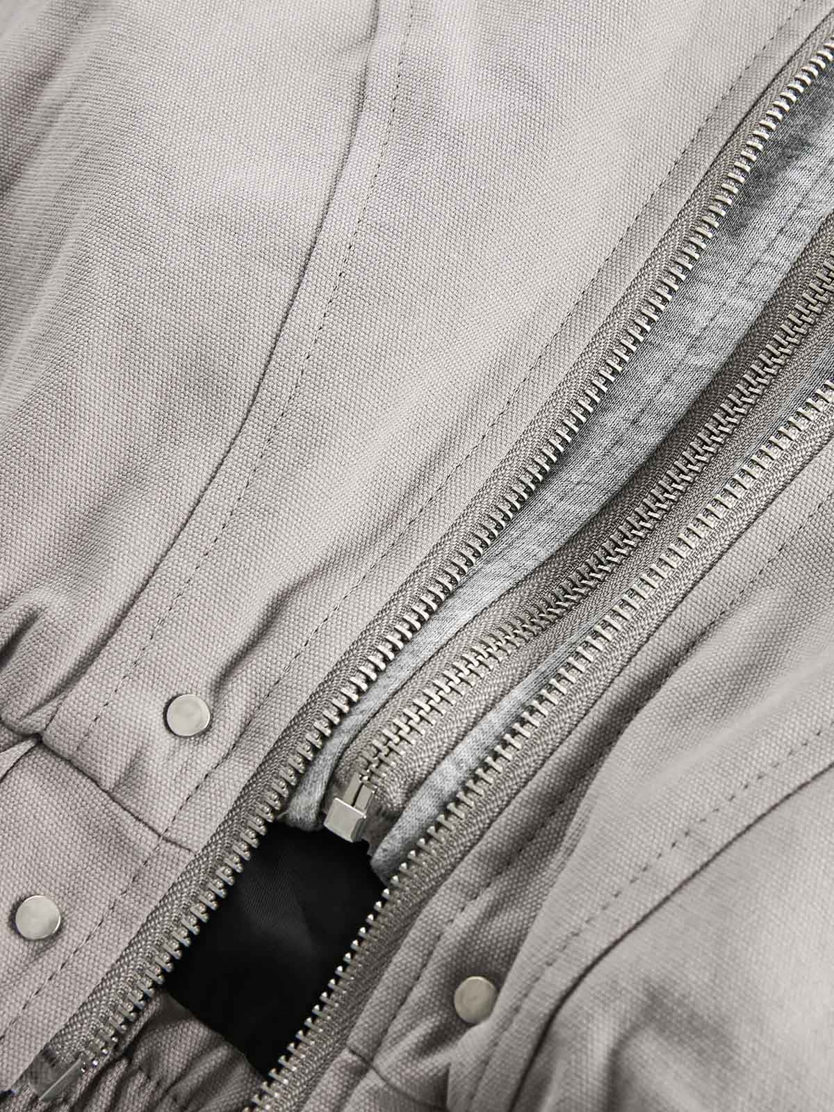 Deconstructed Split Faux Two-Piece Hooded Jacket 