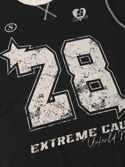 Distressed NO. 28 Jersey T-Shirt 