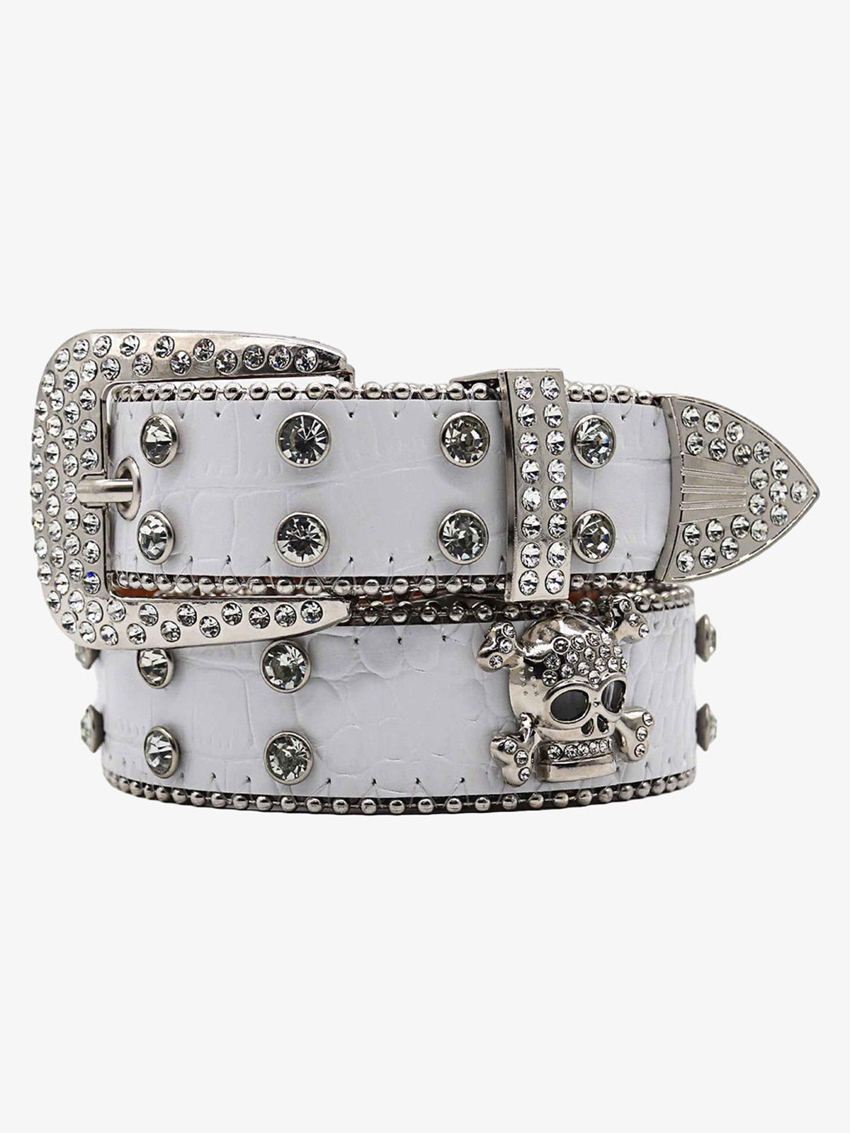 Thesupermade Rhinestone Skull Belt - 1668