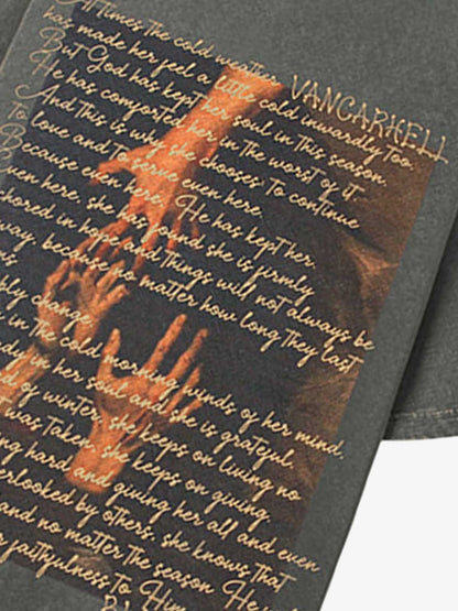 Washed Graphic Crew Neck T-Shirt 