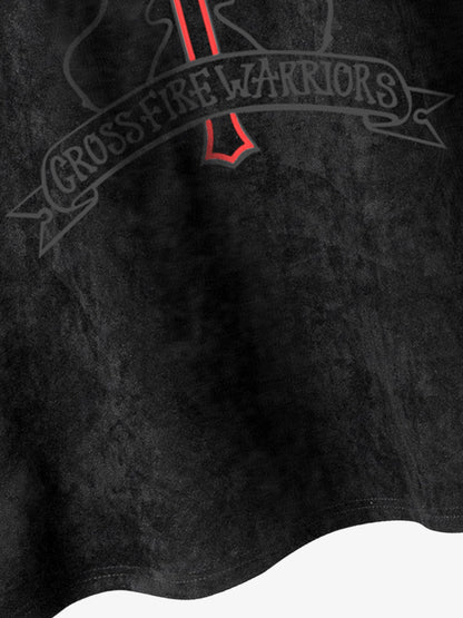 Thesupermade Cross Chain Suede Street Rap Sleeveless Vest 