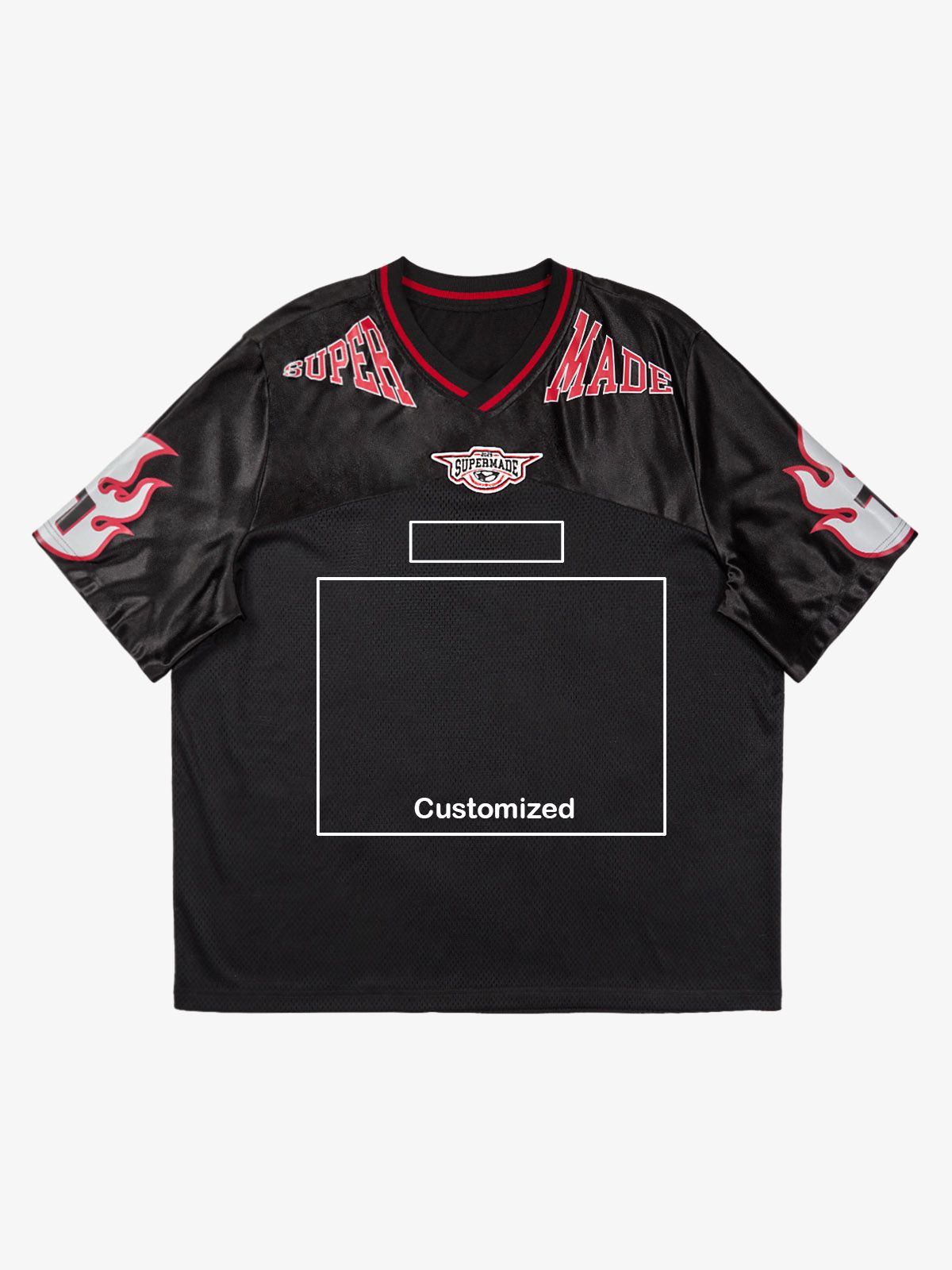 Original Flame Print Football Jersey T-Shirt 