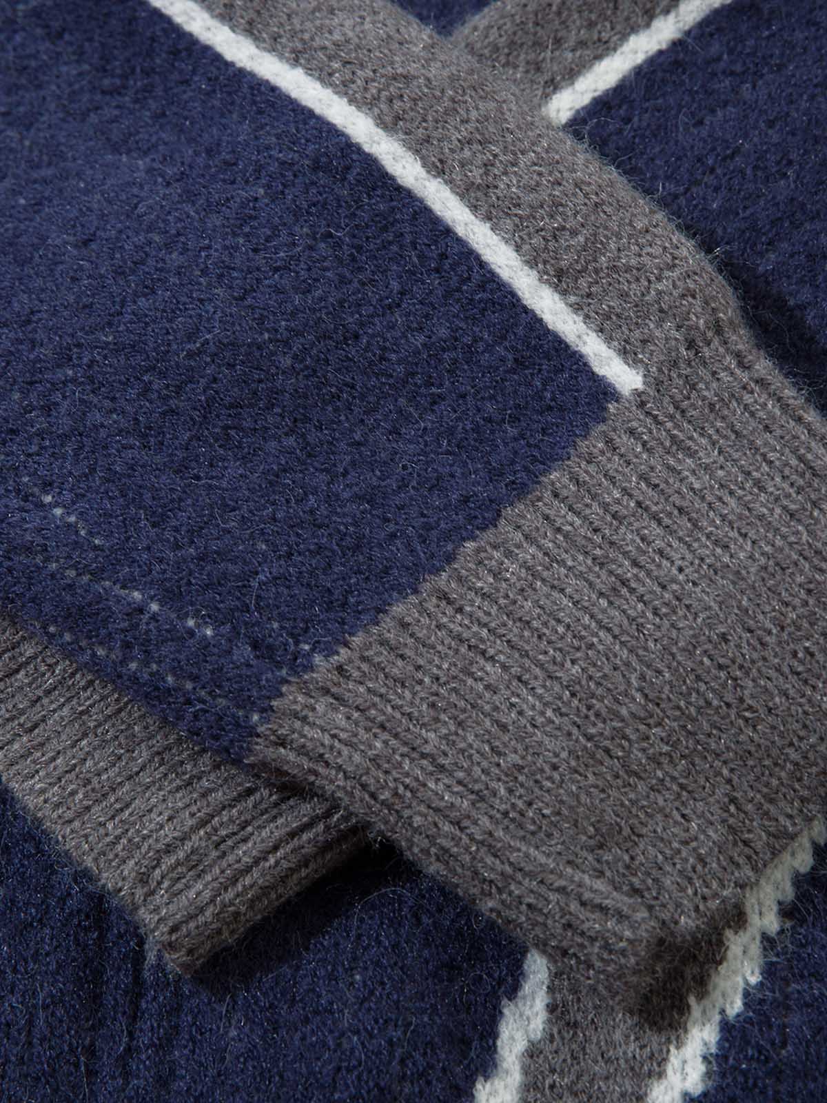 Retro Contrast Color Cardigan Knitted Sweater 