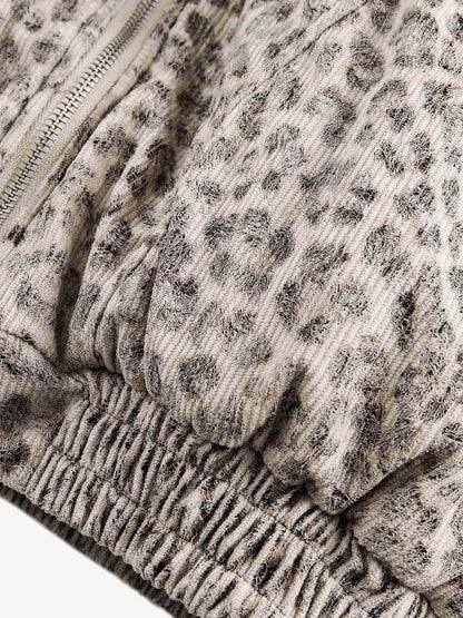 Cheetah Print Mink Fur Hooded Jacket - 2270 