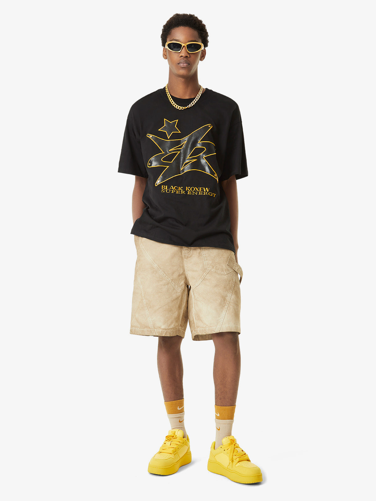 Thesupermade Retro Washed Distressed Hip-Hop Shorts 