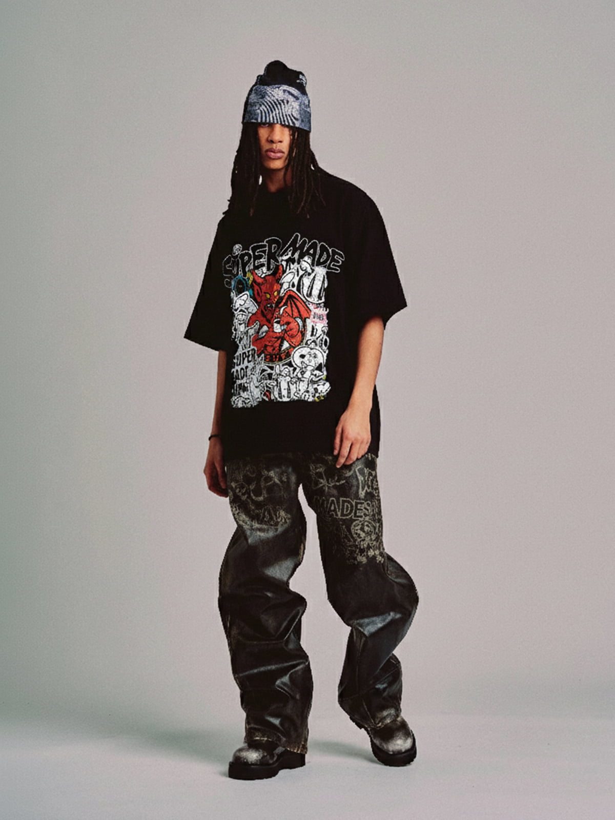 Street Devil Collage Pattern T-shirt 