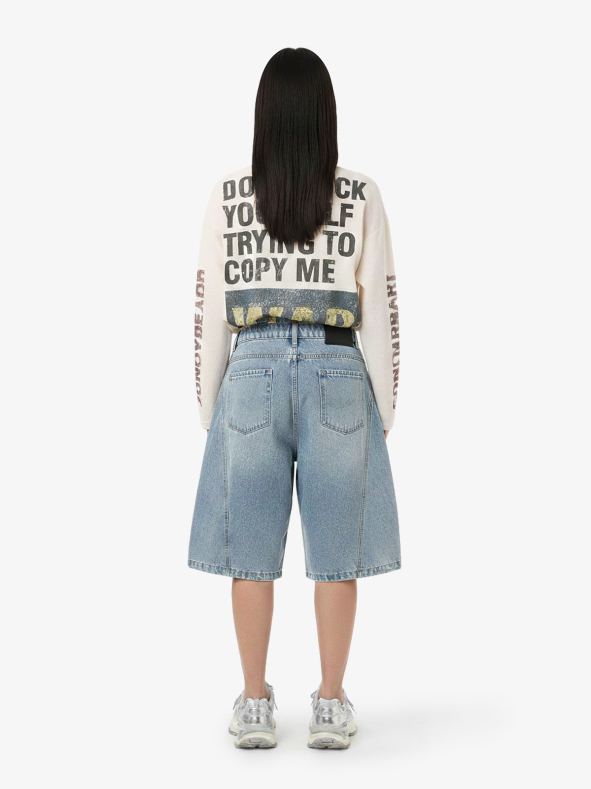 Waffle Knit Graphic Print Crewneck Sweatshirt 