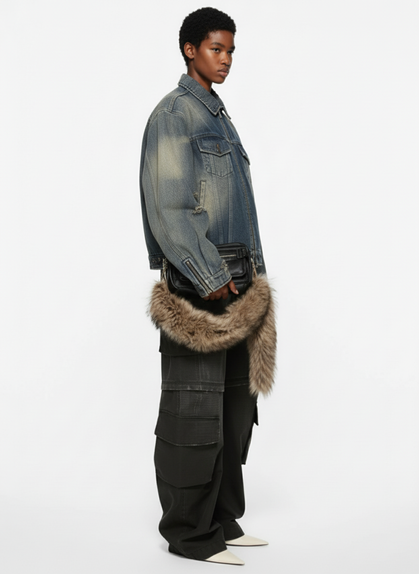 Thesupermade High Street Hip-hop Distressed Washed Denim Jacket - 2242